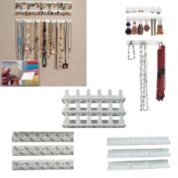 9 peças de jóias adesivas organizador parede pendurado rack auto adesivo conjunto gancho para brincos armazenamento casa colares pulseiras - Image 1