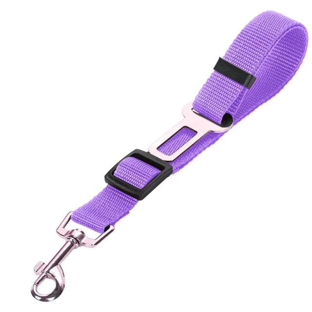 Cinto de Segurança Ajustável em Nylon para Carros - Trela de Segurança para Cachorros e Gatinhos (45-72cm)