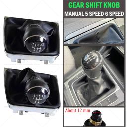 Couro engrenagem mudança botão capa caso, 5 velocidade, 6 velocidade, handebol, completo para Volkswagen VW Golf 7 MK7 2013-2017, polainas bota - Image 3