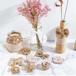 2m/rolo juta serapilheira laço fita artesanato de casamento diy natural juta tecido presente envoltório costura roupas festa natal decoração para casa - Image 4