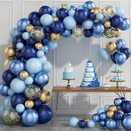 Conjunto De Confete De Látex Para Festa De Aniversário, Metal, Azul, Decorações De Natal, Chuveiro De Bebê, Balão De Newyear, 10in - Image 3