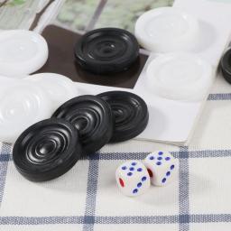32 Pçs/set 33mm Plástico Preto Branco Gamão Damas Damas Empilháveis - Image 3