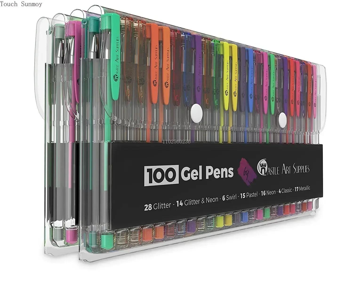 Artigos de Arte para Colorir Adulto, 100 Canetas Gel, Cores Incríveis, Glitter, Neon, Pastel, Metálico, Desenho, Scrapbook, Revistas - Image 1