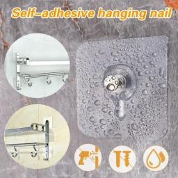 50/10 pçs ganchos de parede autoadesivos quadro de imagem cartaz perfurador livre forte parafuso gancho à prova dwaterproof água cozinha banheiro organizador cabide - Image 2
