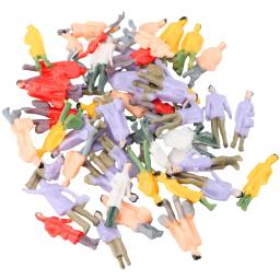 Trilha de trem em miniatura, 50pcs, 50pcs, ferrovia, trabalhador, pessoas, layout, decoração, escala 1:87 ho, figuras pintadas, acessórios modelo - Image 3