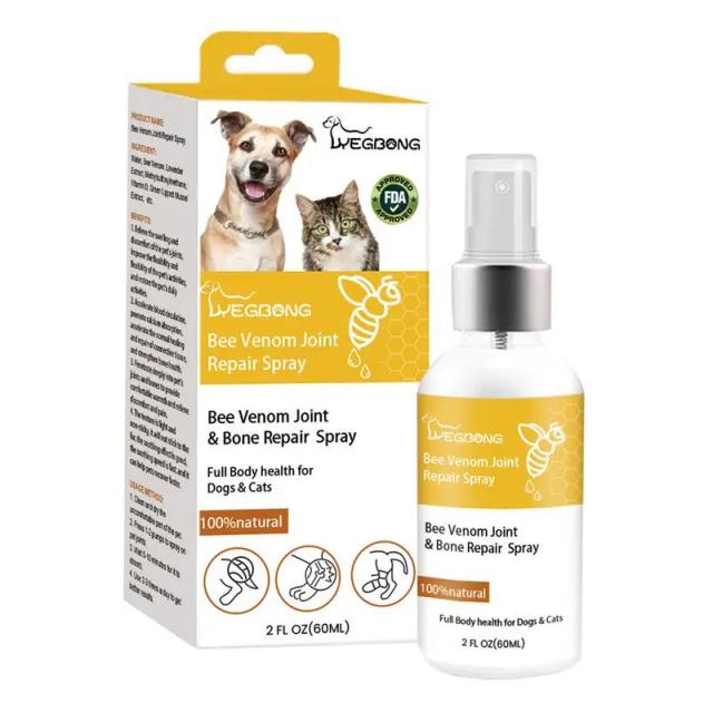Reparação líquida para pets: spray anti-pulgas, removedor de odores e cuidado ósseo para cães e gatos