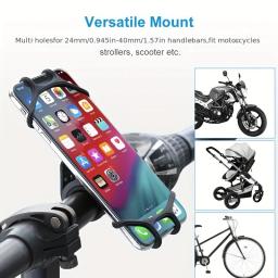 Suporte de telefone para motocicleta bicicleta universal - Instalação segura 360 °   Aperto de silicone resistente às intempéries com rotação - Escolha ideal - Image 3