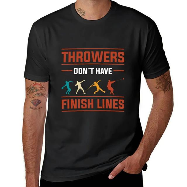 T-shirt Masculina de Treino para Atletismo com Estampa de Lançamento de Disco, Martelo e Pesos Pesados Anime