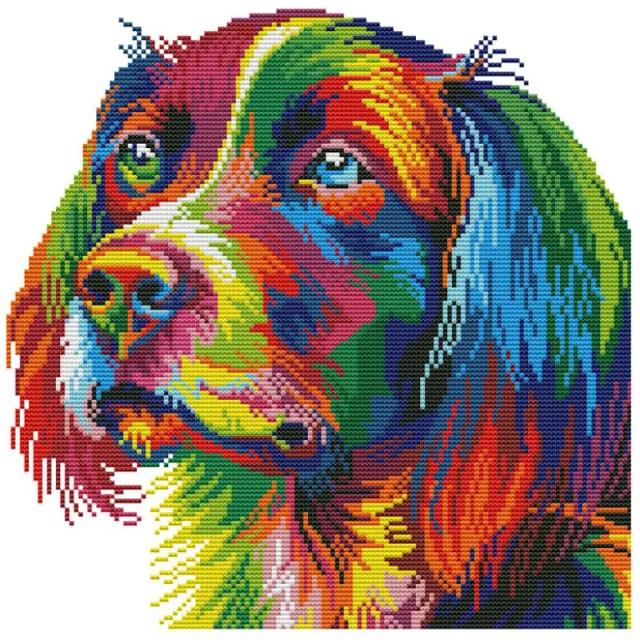 Kits de Bordado DIY de Ponto Cruz com Animais Coloridos em Lona Aida 14CT, 11CT e 16CT