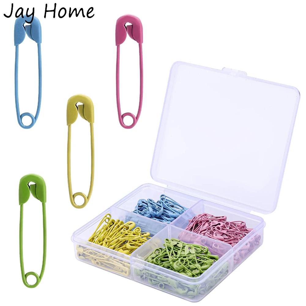 120 peças 28mm mini alfinetes de segurança coloridos resistentes à ferrugem artesanato agulhas de pino de segurança marcador de ponto de tricô para roupas de costura diy - Image 1