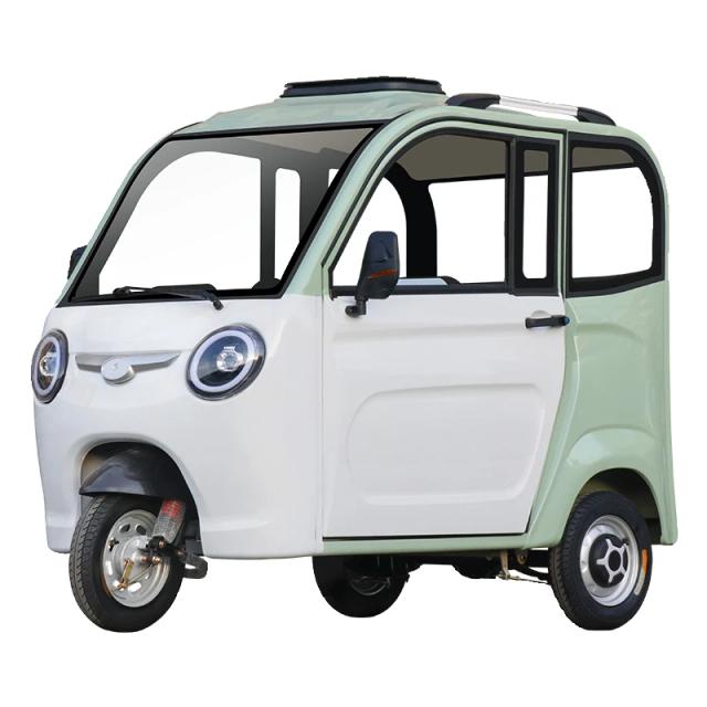 Triciclo Elétrico Fechado para Adultos - Transporte com Bateria e Licenciamento