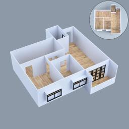 Casa Pré-fabricada Montagem Modelo Kits, Escala Miniatura, Construção Arquitetura, Roombox Mockup Container, Diorama Construção, 1:50 - Image 5