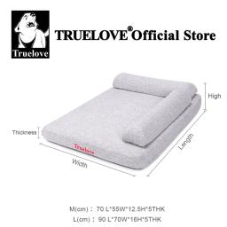 Truelove-cama para animais de estimação com travesseiro, espuma viscoelástica, macia, confortável, durável, 100% linho, para gatos e cães, removível, lavável, tlx1211 - Image 4