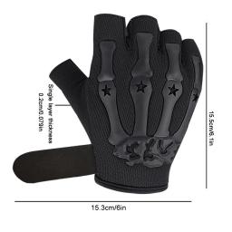 Luvas de meio dedo antiderrapantes sem dedos para motocicleta, equitação, escalada, caminhadas, caça, esportes ao ar livre - Image 2