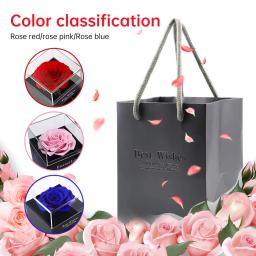 Eterna Caixa Rosa com Colar, Flores Preservadas, Cristal, Presentes para Mamãe, Esposa, Namorada, Ela, Dia de Aniversário - Image 2