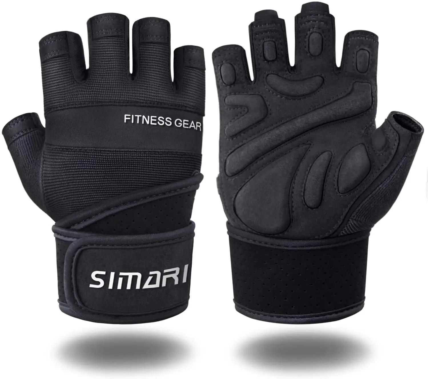 Luvas de ginástica fitness levantamento de peso construção do corpo envoltório de pulso treinamento esporte meio dedo treino luvas de fitness para homens - Image 1