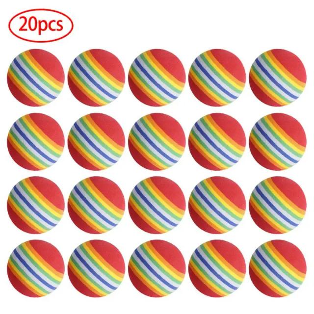 Bola interativa Rainbow EVA para cães e gatos - Brinquedo de treinamento, mastigação e chocalho