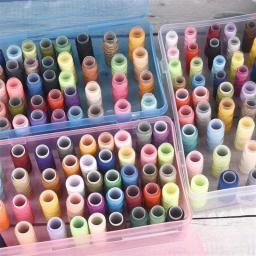 Caixa de Linhas De Costura Transparente Estojo De Armazenamento De Bobinas Organizador De Carretel De Agulha Acessórios Domésticos DIY 42 Eixos 1Pc - Image 5