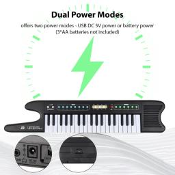 Teclado Eletrônico Portátil de 37 Teclas, Mini Piano Órgão, Instrumento Musical, 8 Tons, 6 Ritmos, 10 Demo para Iniciantes - Image 3