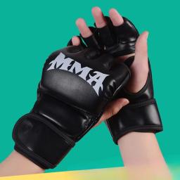 Luvas de boxe meio dedo profissional para adultos, combate sandbag treinamento, sanda, muay thai, mma, kickboxing, 2024 - Image 2