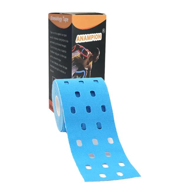 Fita Kinesiology Elástica Perfurada para Suporte Muscular e Alívio de Dor, Sem Látex e Respirável, 5cm x 5m