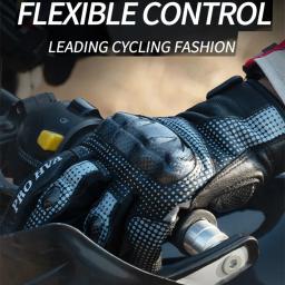 Luvas de couro para motociclismo masculino, equipamento protetor, respirável, verão, motocicleta, moto, motocross, ciclismo - Image 4