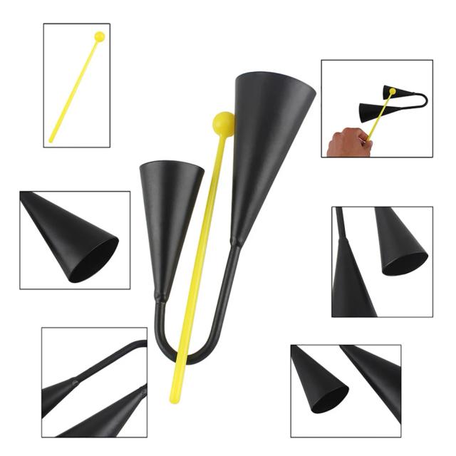 Instrumento de Percussão YOUZI Agogo Bell com Bastão Portátil - Perfeito para Reuniões Familiares com Dois Tons