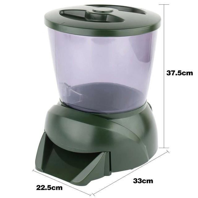 Alimentador Automático de Peixes com LCD Digital e Tanque de 4,25L para Lagoas ao Ar Livre