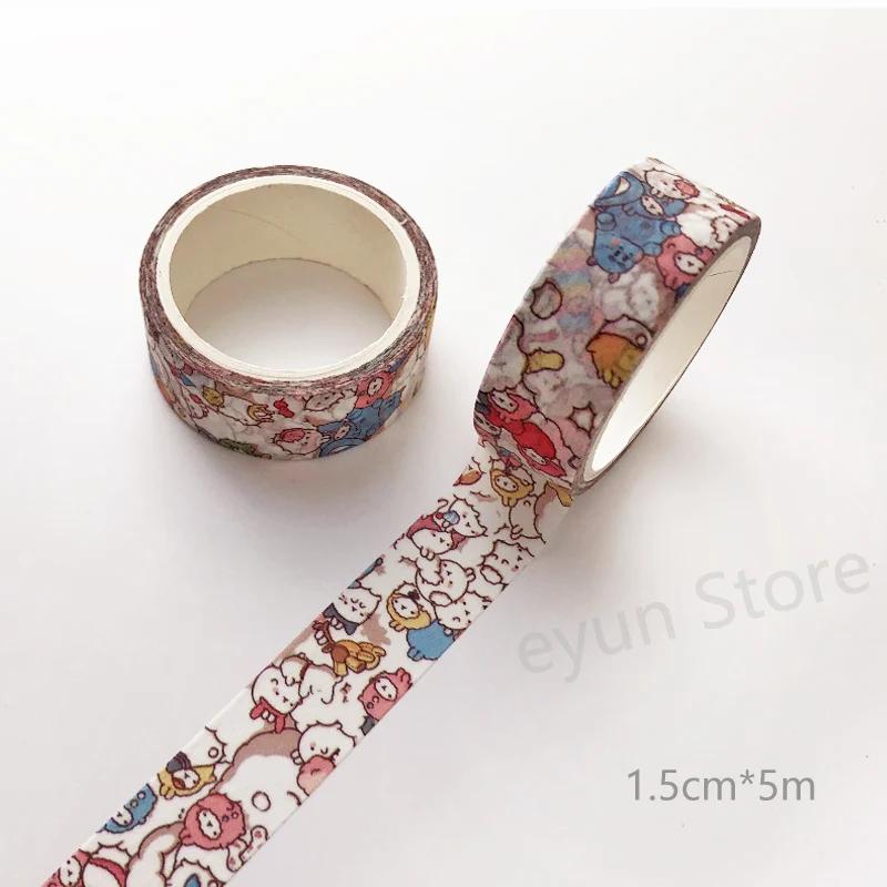 Fita adesiva Washi Kawaii para crianças, adesivos bonitos para animais de estimação, fita japonesa, fita DIY criativa - Image 1