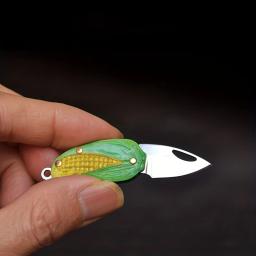 Criativo mini faca dobrável pingente chaveiro padrão bonito repolho canivete de aço inoxidável acessórios para ferramentas portáteis ao ar livre - Image 4