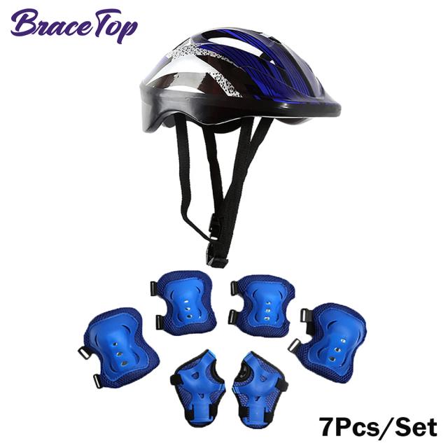 Conjunto de 7 Peças de Joelheiras e Cotoveleiras para Crianças - Equipamento de Segurança para Patins, Ciclismo e Skate