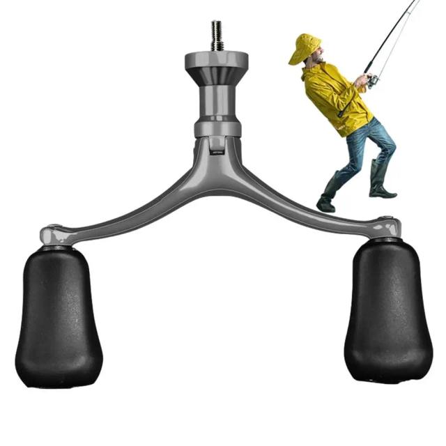 Punho Ergonômico de Aço Inoxidável para Roda de Pesca - Peça de Substituição Confortável com Parafuso de Botão
