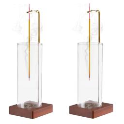 Kit Suporte de incenso com vidro removível, Aromaterapia Stand Set, Anti-Ash Flying Burner, Temporizador de Yoga, Varas, 2pcs - Image 1