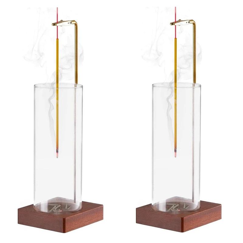 Kit Suporte de incenso com vidro removível, Aromaterapia Stand Set, Anti-Ash Flying Burner, Temporizador de Yoga, Varas, 2pcs - Image 1