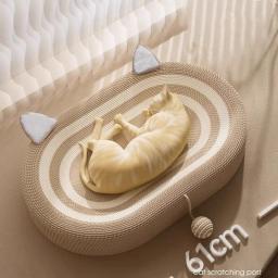 Oval Cat Scratcher Pads, 100% Sisal Cat Coçar Board, cama do gatinho, ninho Chew Toy, mordida resistente, Sharpen Nails Tool, Pet fornecimentos, Novo - Image 2