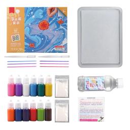 6ml água marmoring pintura kit água arte pintura conjunto com esboço papel artes artesanato para menina menino atividades criativas 6/12x - Image 1