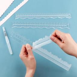 Acrílico Tear Réguas Guias, canetas de água, borda Deckle, papel rasgando Régua, para criar bordas decorativas, DIY Craft Project, 3pcs - Image 1