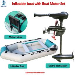 Barco inflável de 2.0-3.6m com conjunto de motor de barco elétrico 0.9mm engrossado malha tripla camada caiaques hovercrafts barco de pesca luya - Image 1