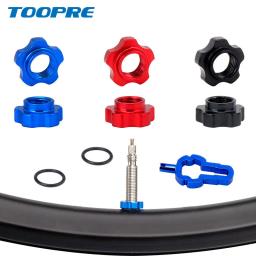 Toopre bicicleta tubeless presta válvula schrader porca de conversão adaptador válvula aro porca de conversão com chave de instalação - Image 1