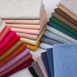 Tecido de algodão de linho fino macio de cor sólida material orgânico linho natural puro para costura diy roupas artesanais tecido de retalhos - Image 1