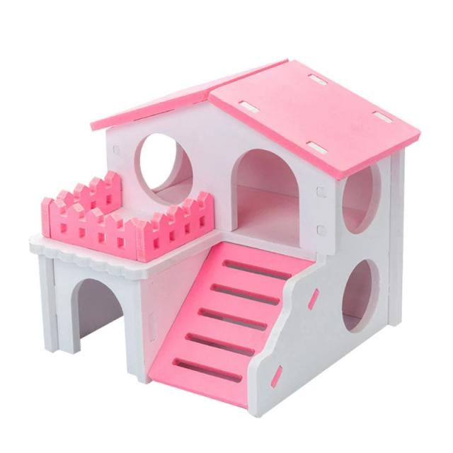 Villa para Hamsters e Pequenos Animais de Estimação: Gaiola Completa com Acessórios e Brinquedos para Mastigar, Ideal para Furões e Coelhos