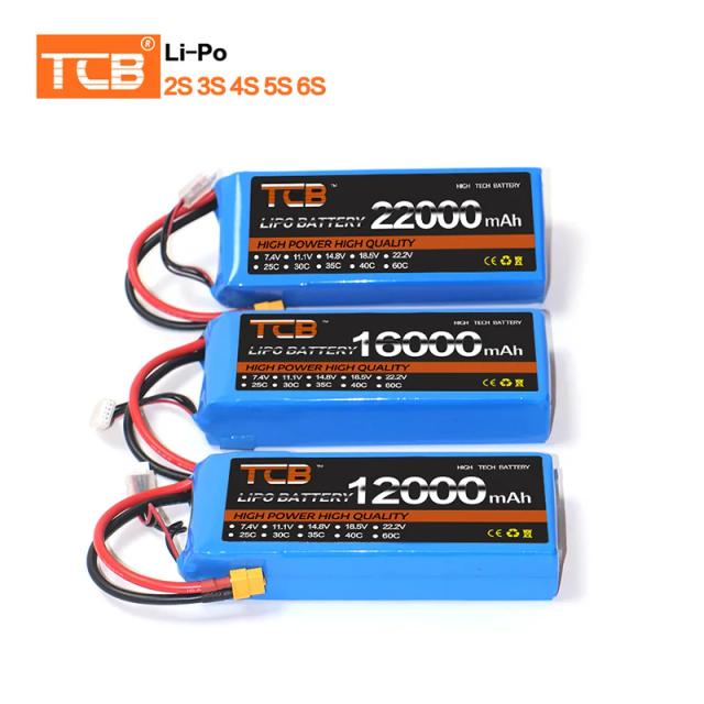 Baterias Lipo 2S a 12S de alta capacidade: 8000mAh a 22000mAh com várias voltagens disponíveis