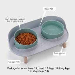 Tigelas duplas para gatos e cães, Pet Alimentador, Altura ajustável, bebedor, tigela de água, alimentação elevada, Kitten Supplies, Alimentadores, Cães Dish - Image 4
