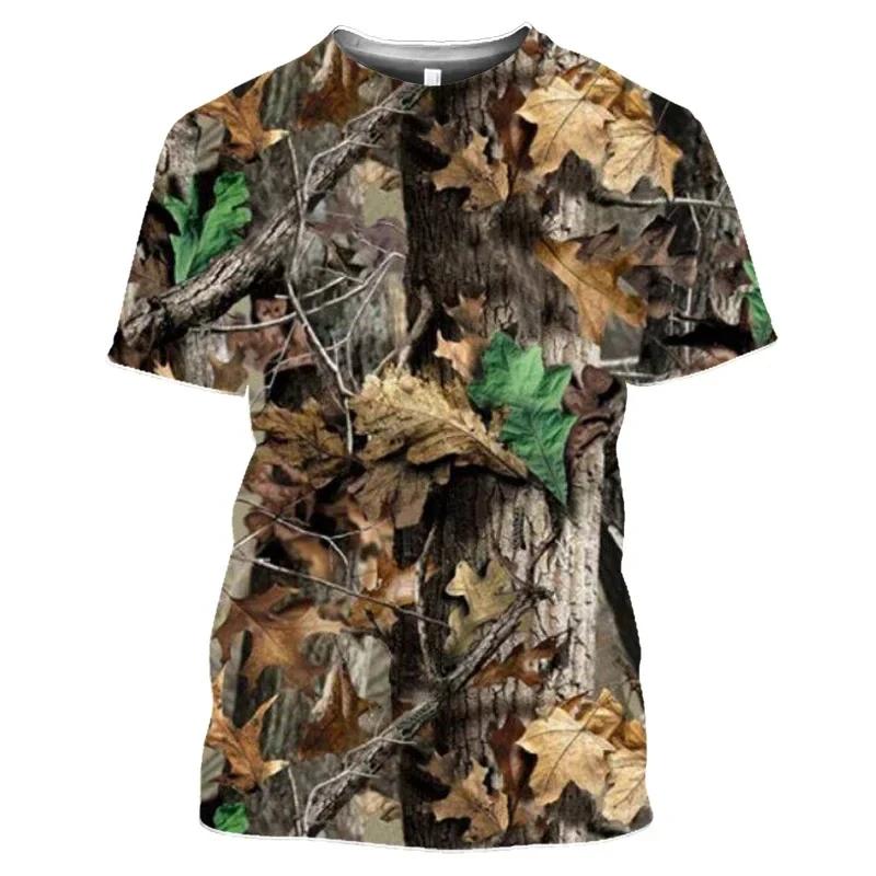 Camuflagem de caça para homens camiseta com decote em O, manga curta, tops grandes, roupas casuais, moda verão, novo, quente - Image 1