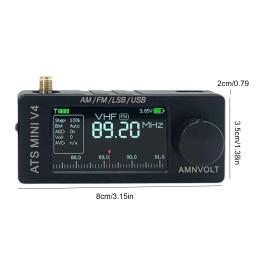 Rádio AMNVOLT V4 ATS MINI com Suporte e Amplificador de Fone de Ouvido Si4732 DSP, Tela IPS de 1.9 polegadas para Caminhadas, Trilhas e Acampamentos - Image 6