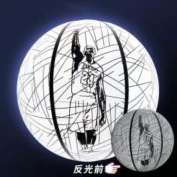 Bolas de basquete de brilho reflexivo ao ar livre, basquete luminoso brilhante, crianças e jovens, presente grátis, rua, tamanho 7 - Image 6