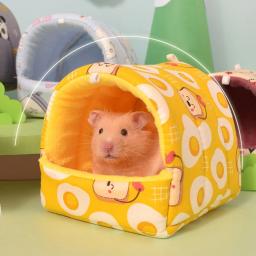 Cama macia para animais estimação, estampa fofa, casa escondida, gaiola inverno, furões, cama dormir, acessório - Image 4
