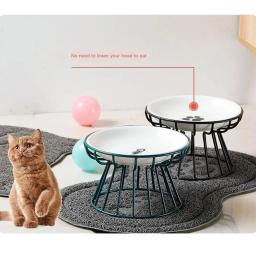 Cerâmica levantada Pet Food Bowl, Água Treats para gatos e cães, Alimentação ao ar livre Suprimentos, Beber acessórios, Doggie Cat Stand Bowl - Image 2