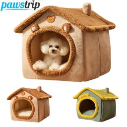 Casa de estimação dobrável para cães e gatos, Cama de canil para cães pequenos, Cama quente para inverno, Ninho confortável, Cama para cachorros - Image 1