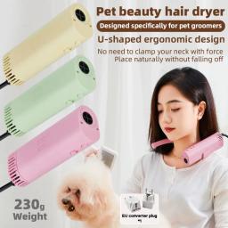 Portátil Pet cabelo secador para cães, velocidade do vento silencioso, alta potência, pescoço pendurado, cabelo puxando máquina, secagem rápida, beleza, 38 m/s - Image 2
